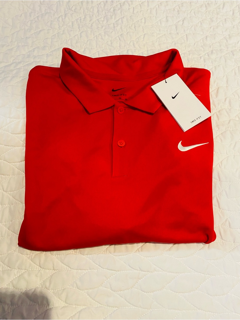 Nike Men’s Red Polo with White Swoosh
